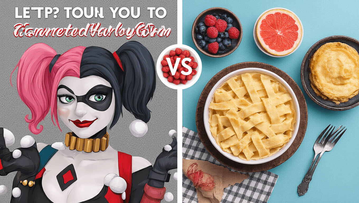 A vibrant Harley Quinn cosplay outfit featuring bold colors, playful patterns, and signature accessories, set against a dynamic backdrop that highlights the character’s mischievous personality.