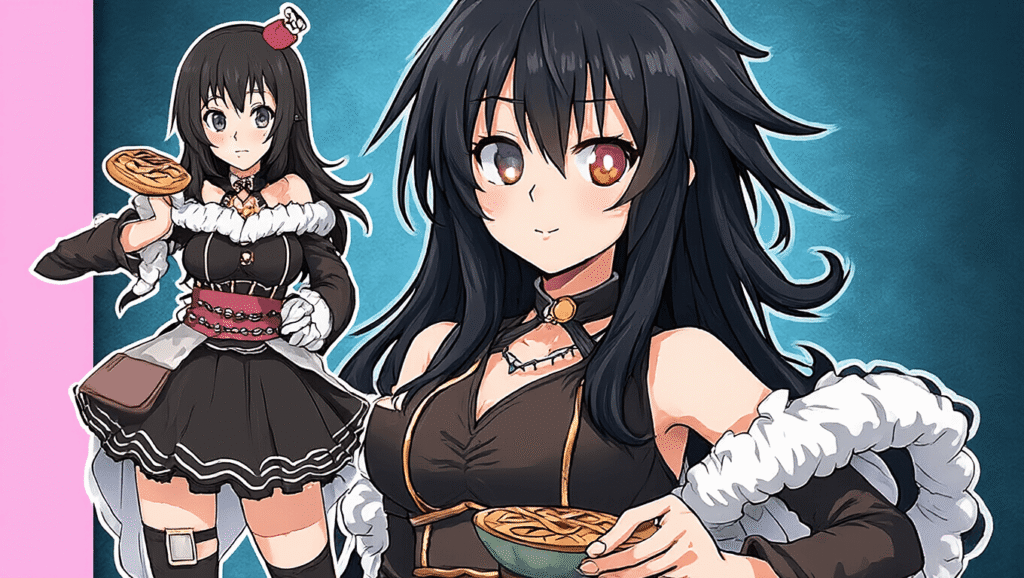 Cosplay ideas featuring black-haired characters, showcasing creative costumes and accessories.