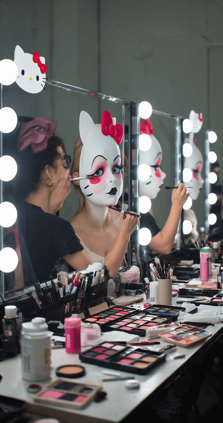 761cosplay hello kitty makeup behind the scenes