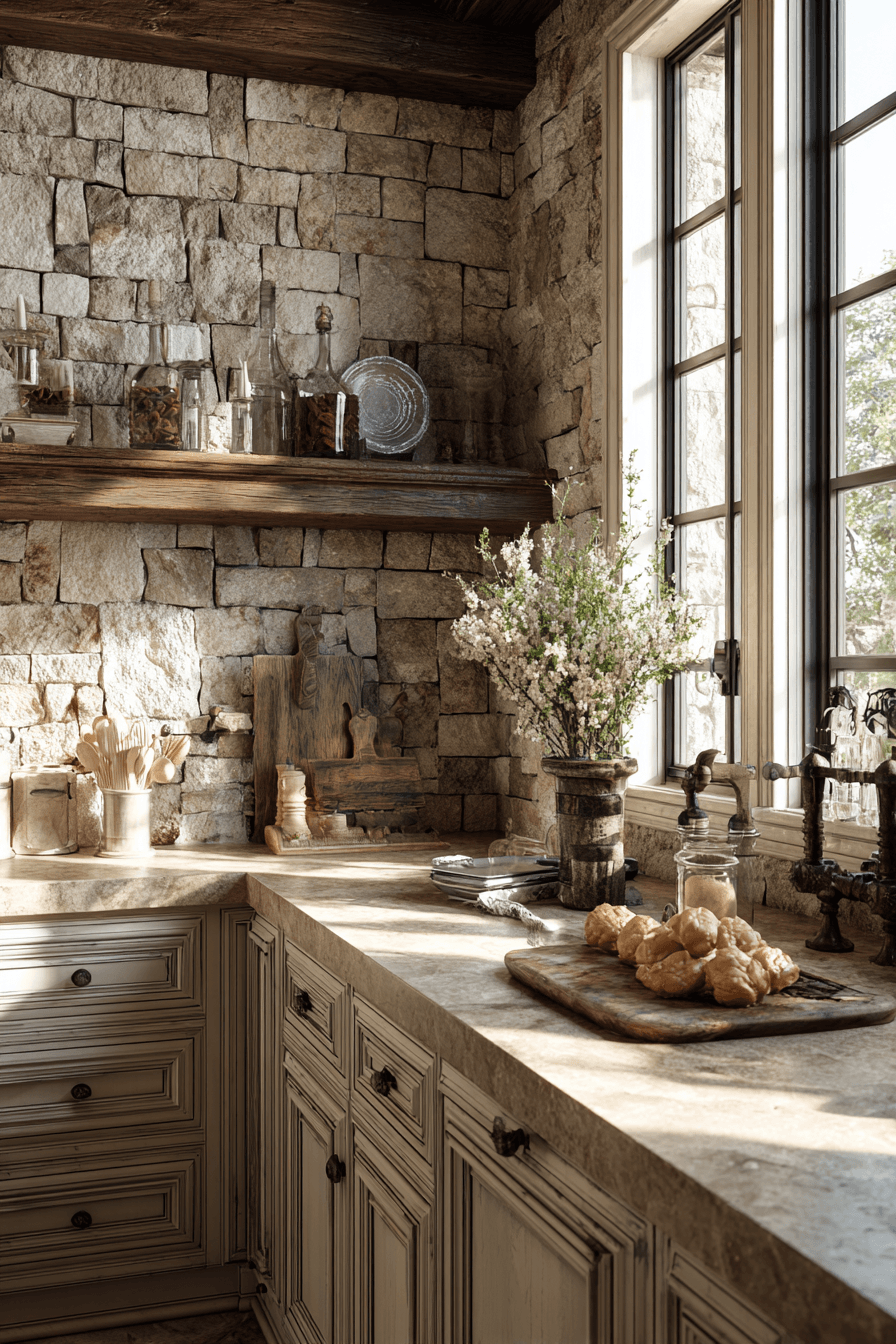 10 rustic stone backsplash beauty