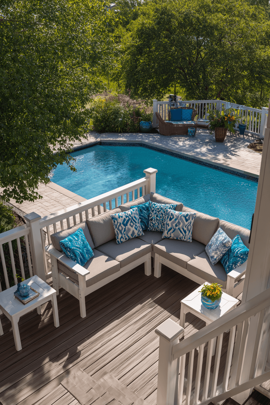 12 bright polywood deck seating