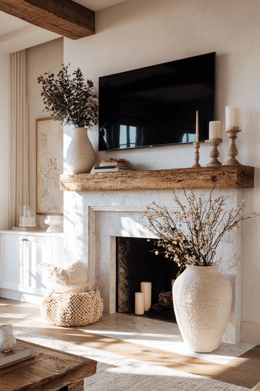 27 Mantle Decor With TV Looks That Feel Elegant and Practical 13 beautiful layered mantel elegance