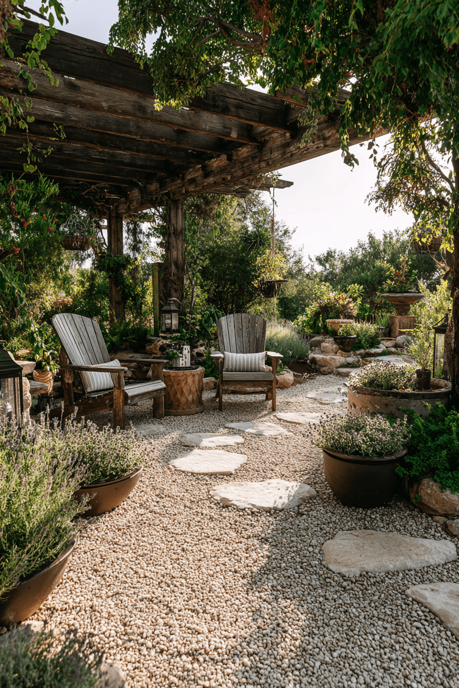 13 simple gravel pergola space