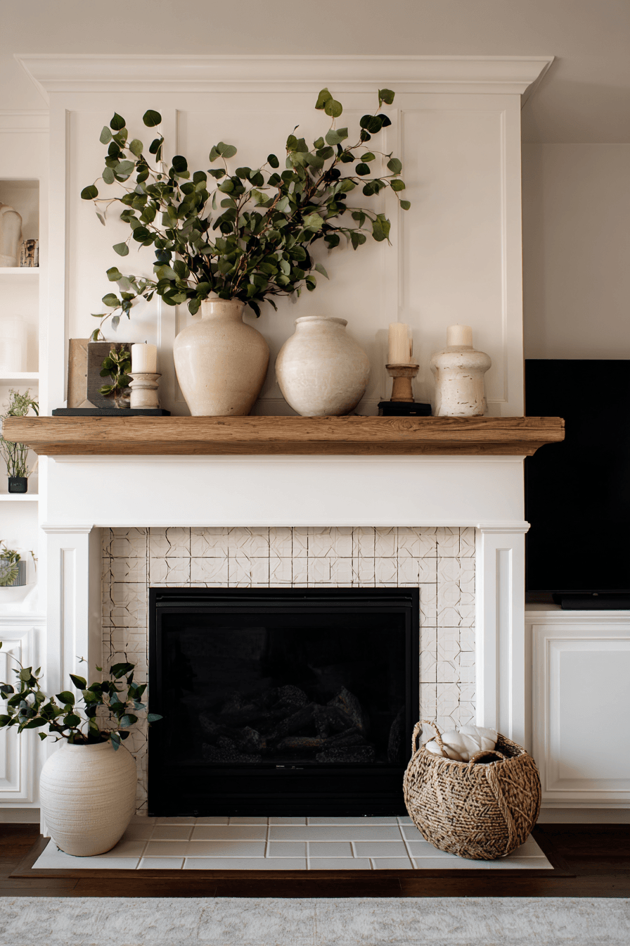 27 Mantle Decor With TV Looks That Feel Elegant and Practical 17 intentional television mantel warmth