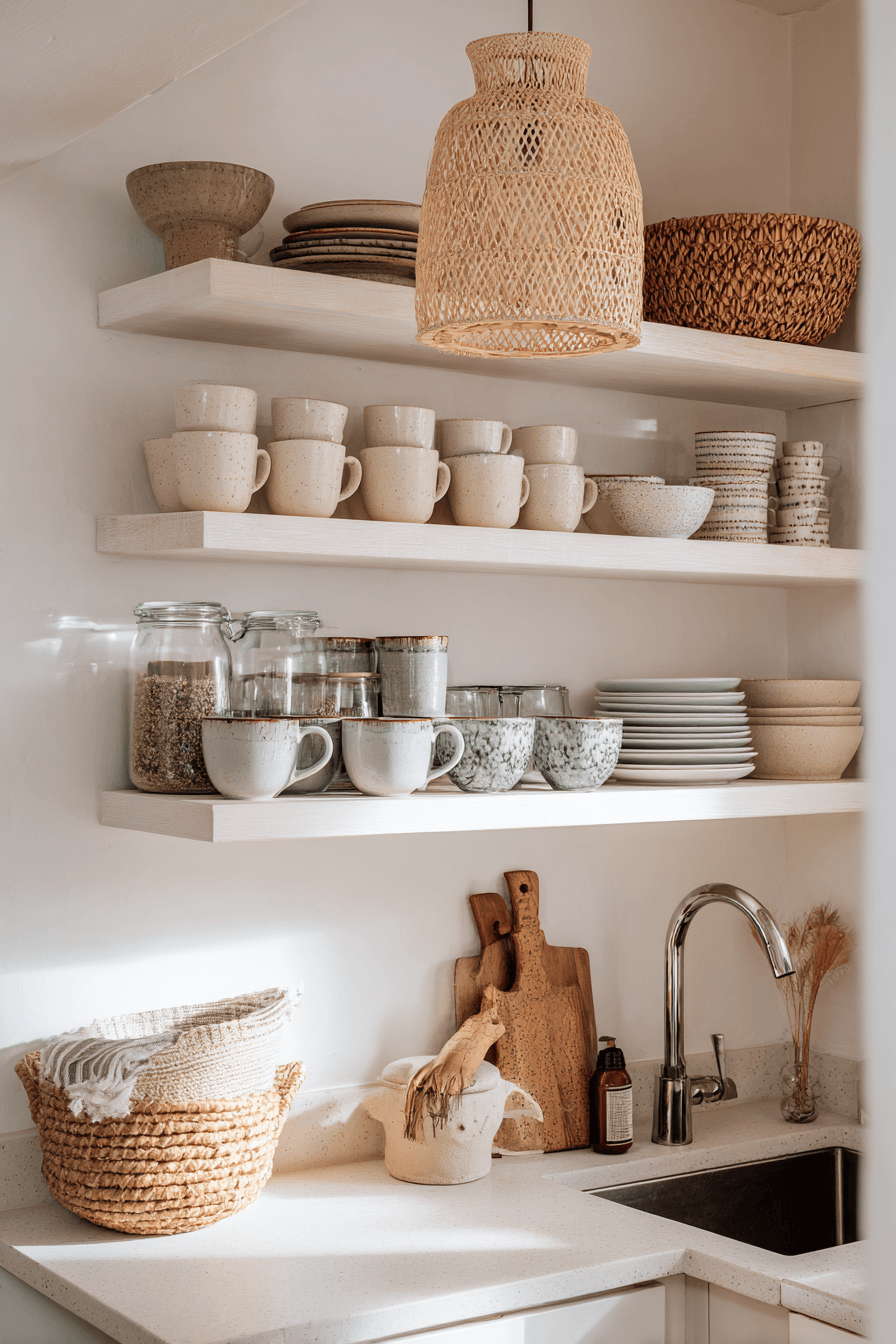 17 pretty open shelf display