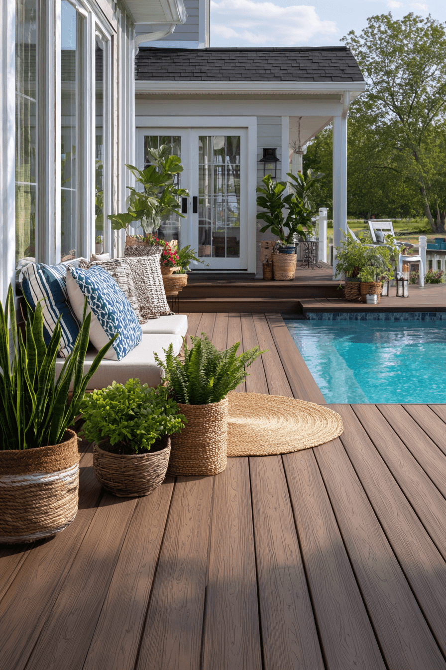 2 polished timbertech pool escape