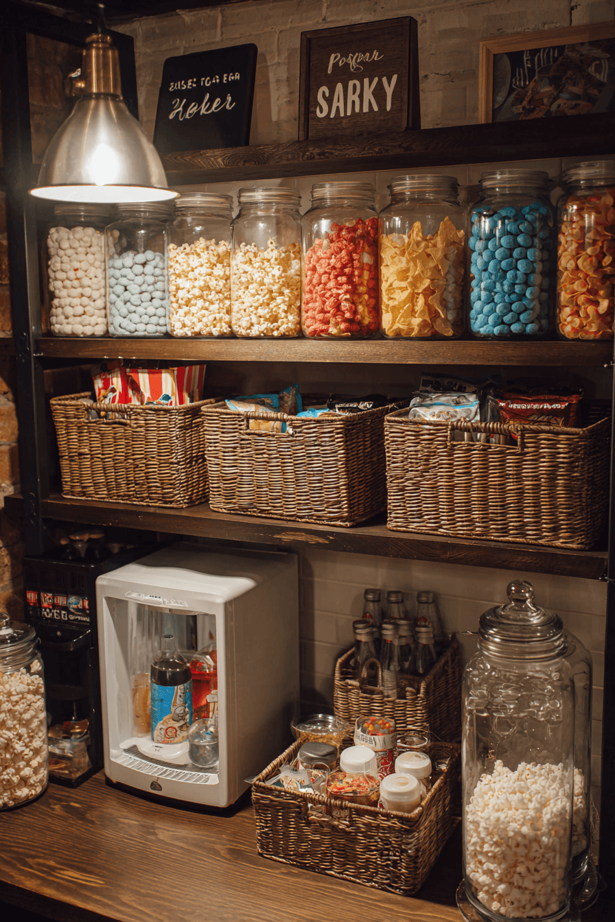 20 cheerful basement snack station