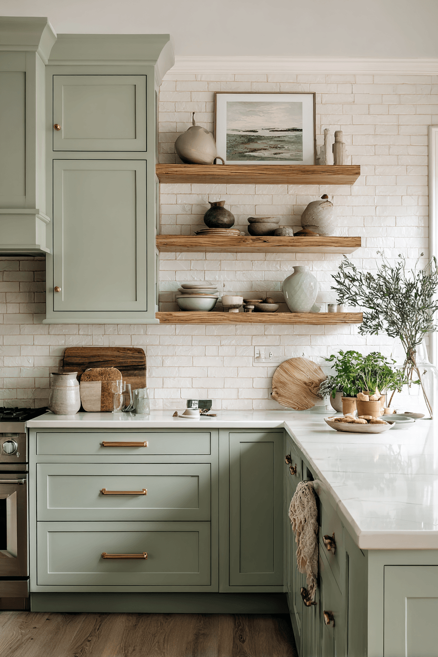 21 timeless sage kitchen glow