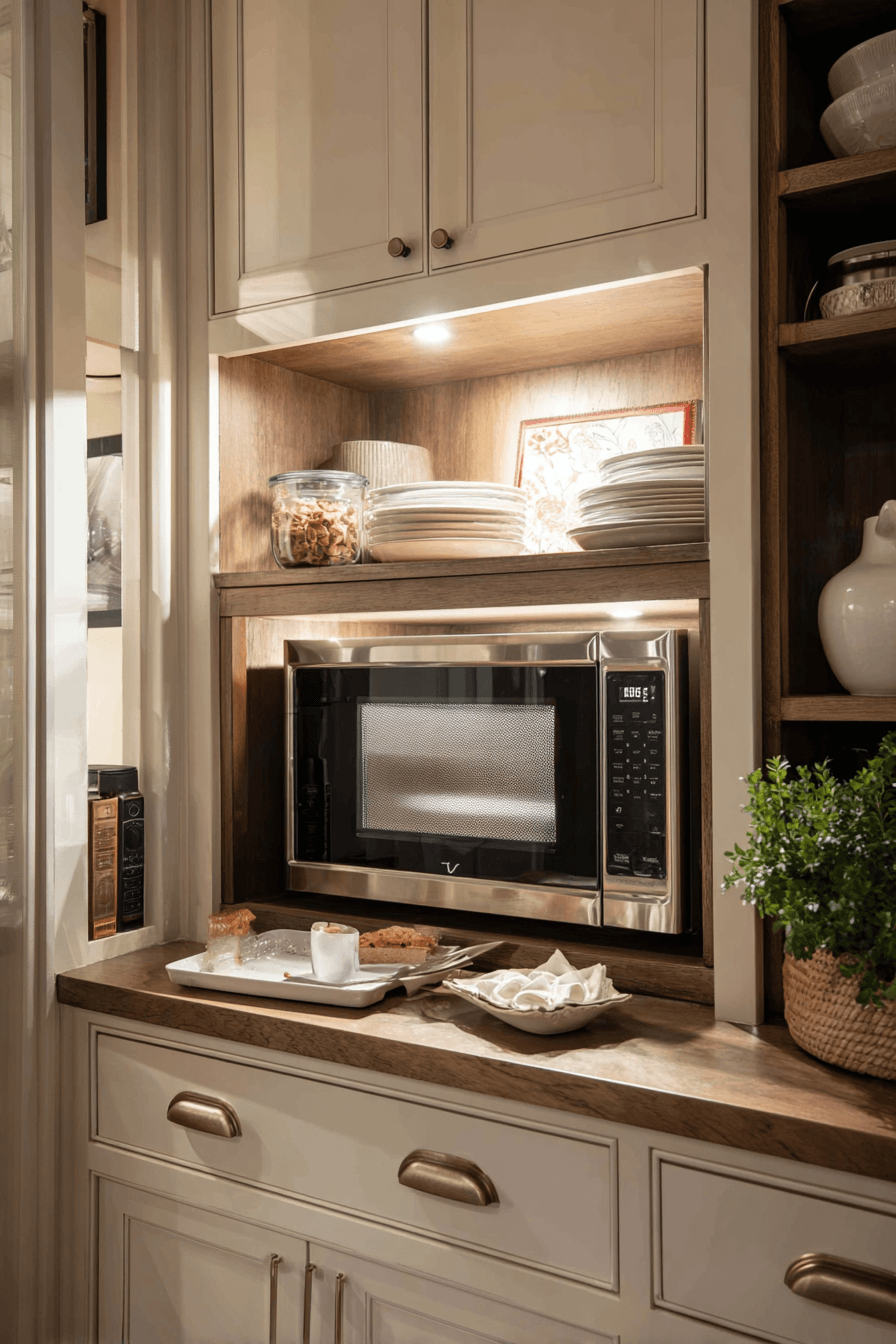 23 tidy microwave nook idea