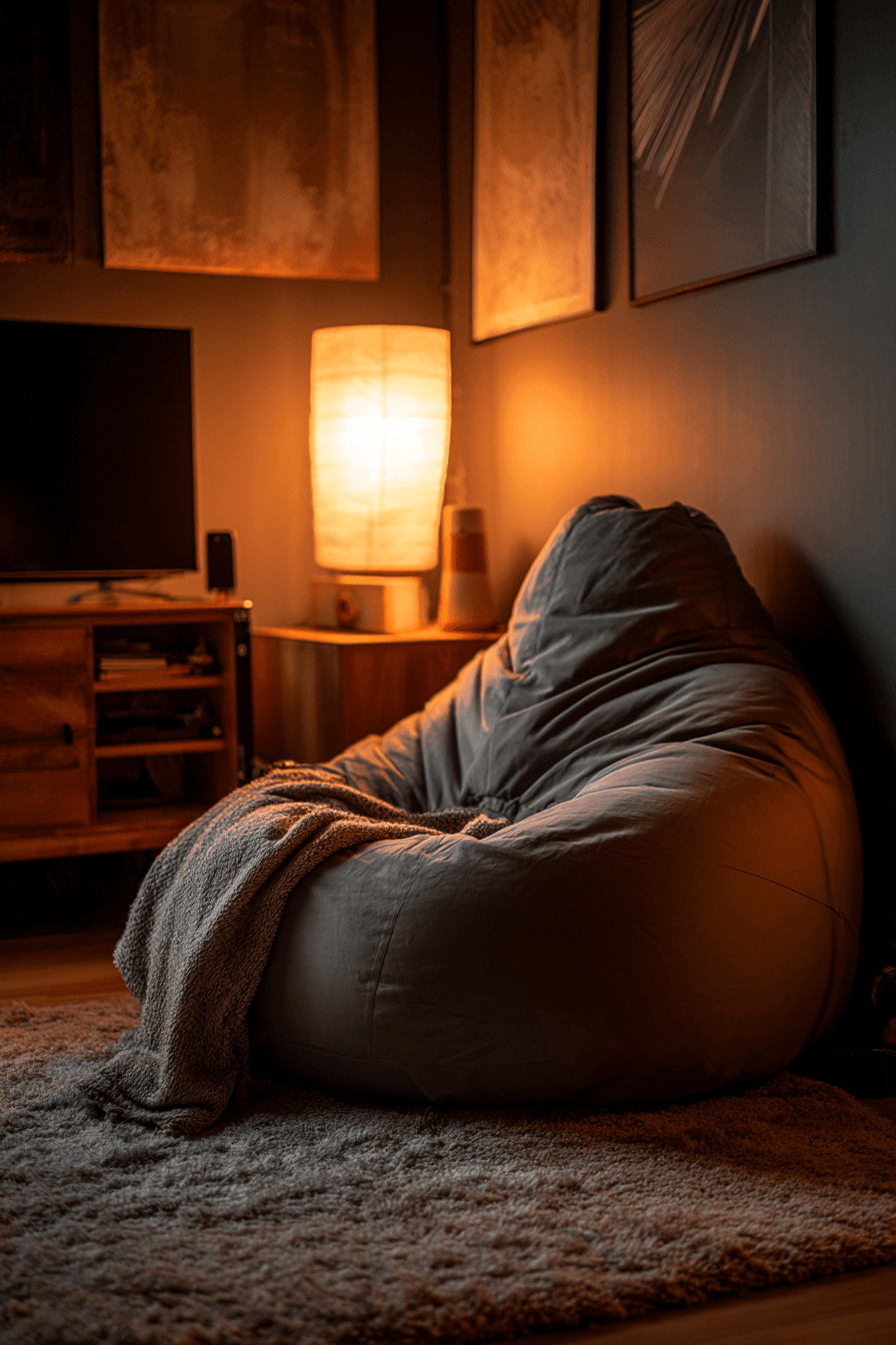 25 relaxed beanbag gaming corner