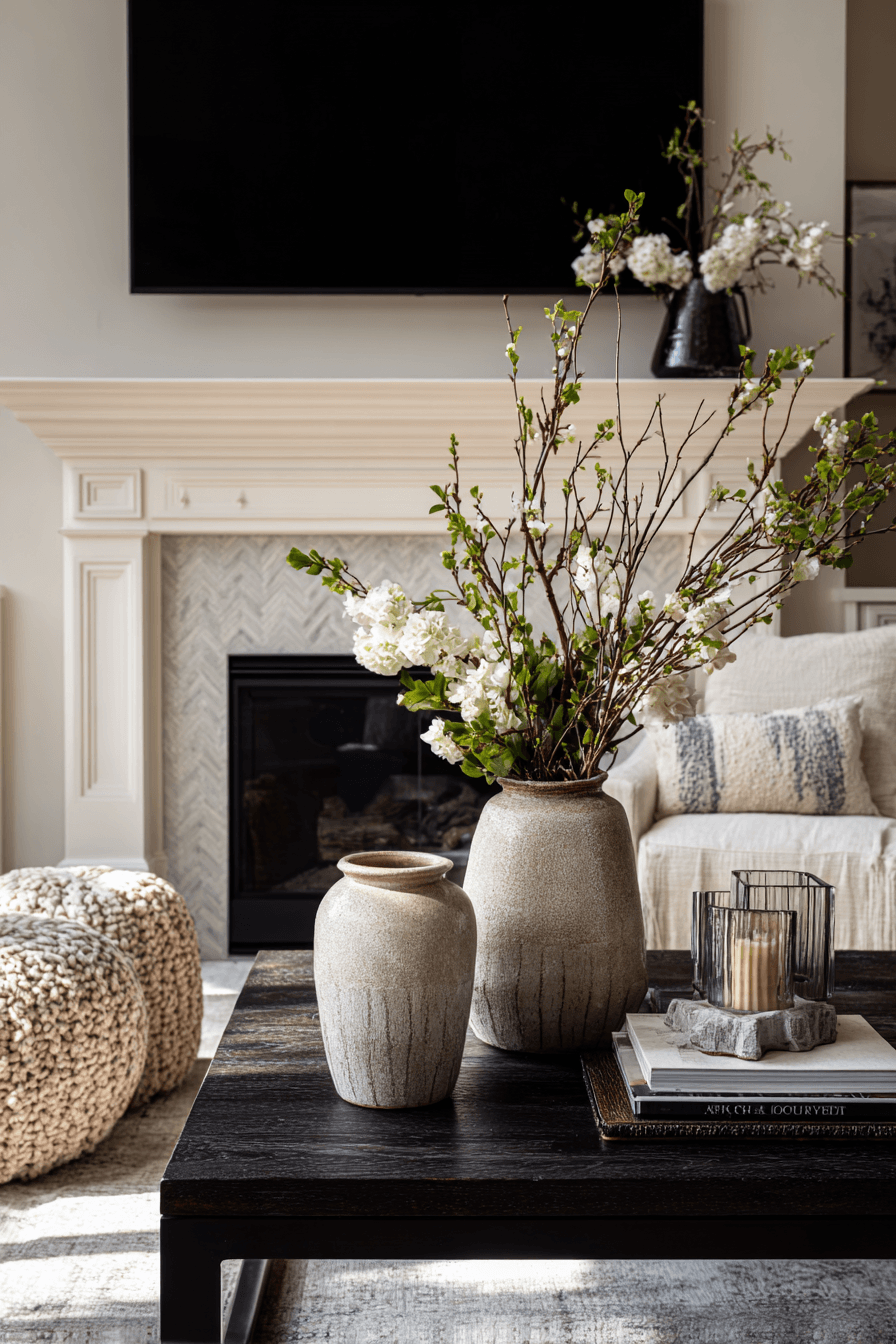 27 Mantle Decor With TV Looks That Feel Elegant and Practical 25 serene neutral mantel elegance