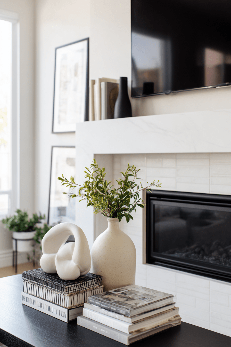 27 Mantle Decor With TV Looks That Feel Elegant and Practical 3 stylish modern mantel refresh