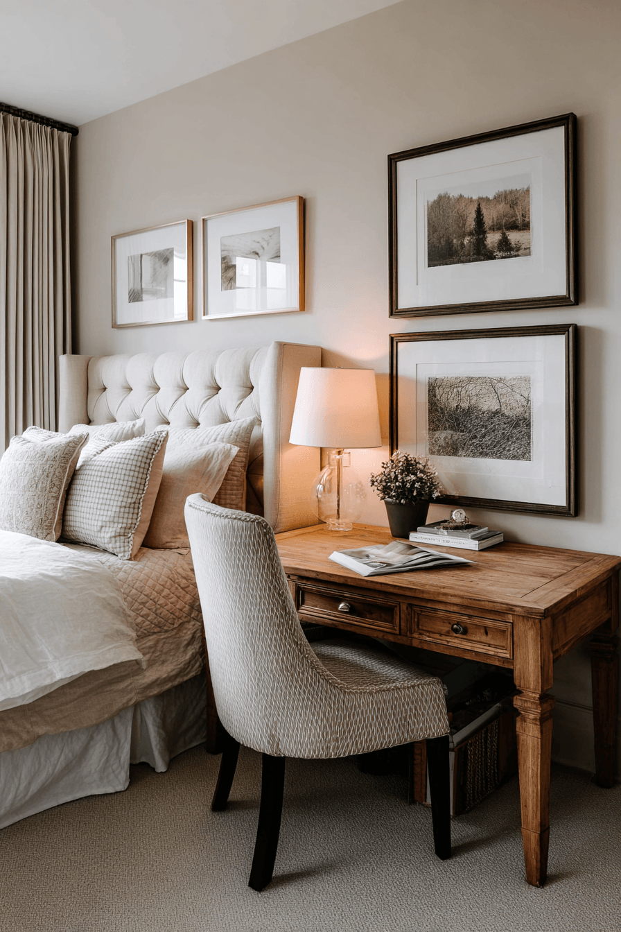 27 Bedroom With Study Table Interior Design Ideas for a Stylish and Productive Space 3 warm pottery barn workspace