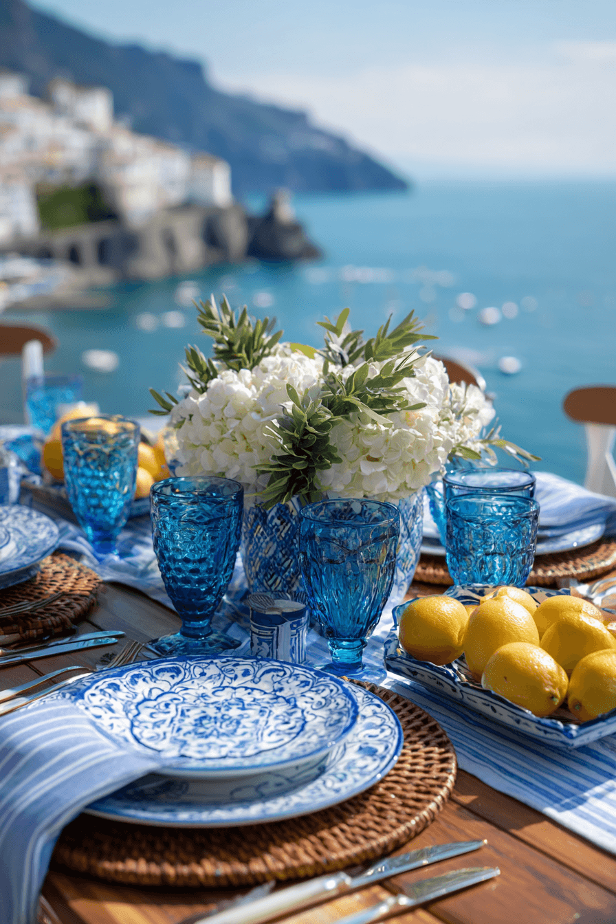 7 fresh capri blue table