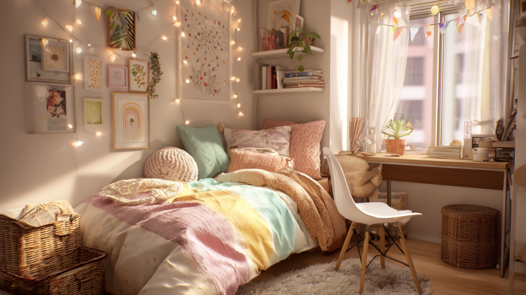 bedroom with study table interior design2