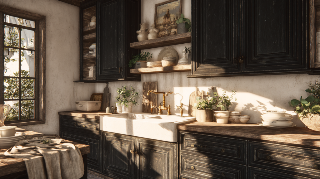 kitchen with dark cabinets2