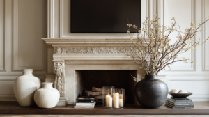 mantle decor with tv2