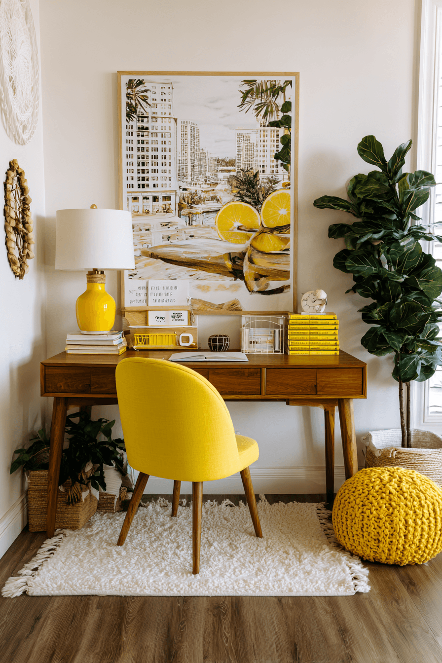 18 sunny yellow desk energy
