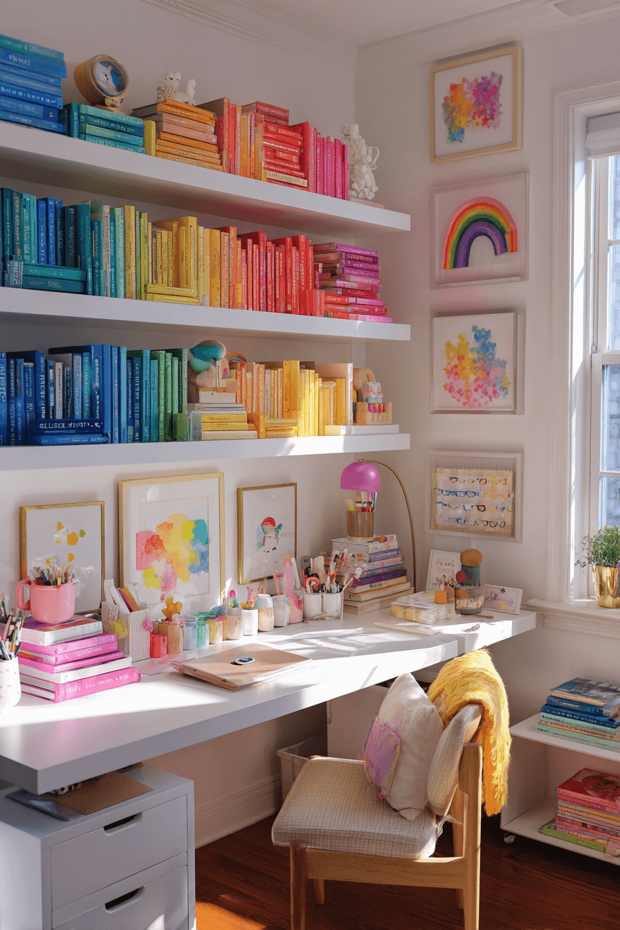 21 rainbow office color burst