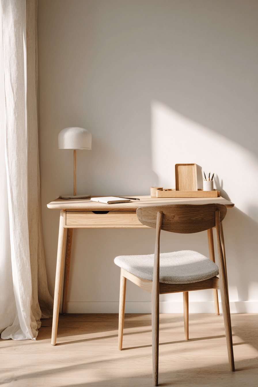 6 peaceful muji wooden desks