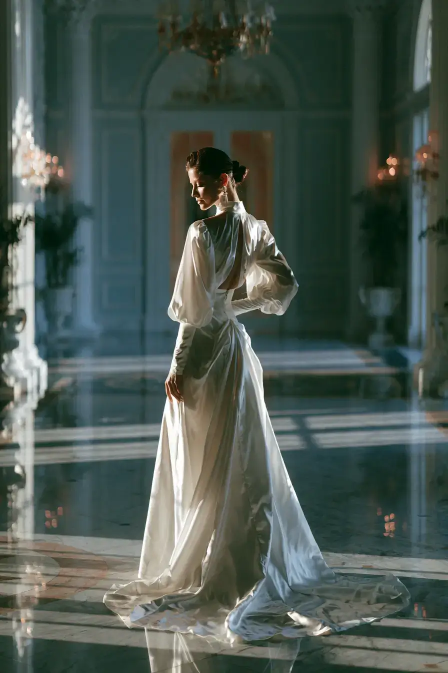 27 Breathtaking Satin Wedding Dresses with Sleeves for Classic Elegance 1 classic satin wedding inspiration 1