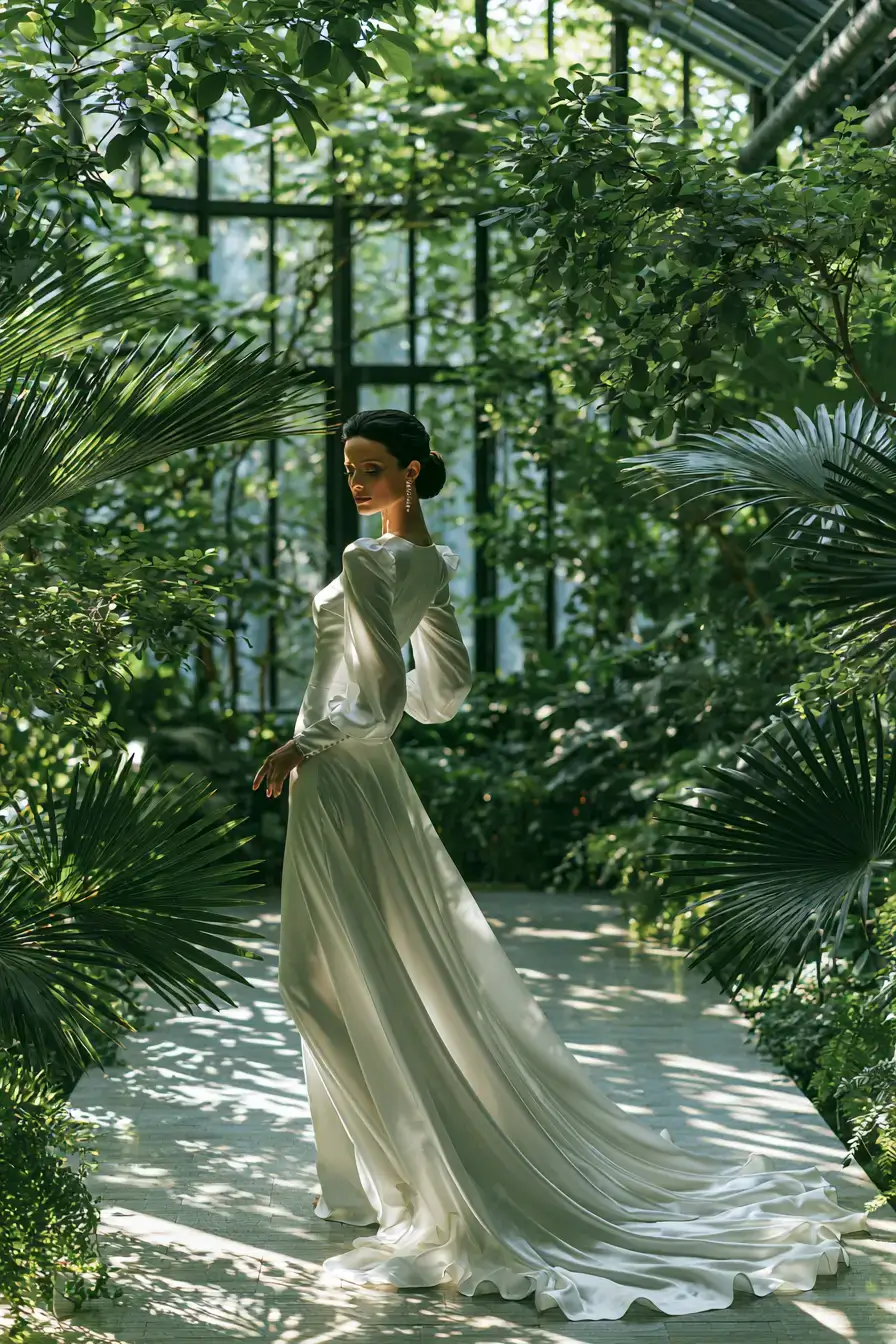 27 Breathtaking Satin Wedding Dresses with Sleeves for Classic Elegance 10 essense designs bridal style 1