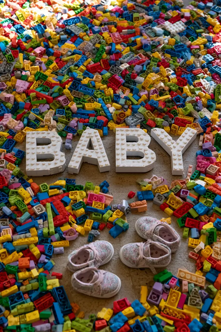 11 colorful building brick baby announcement 1