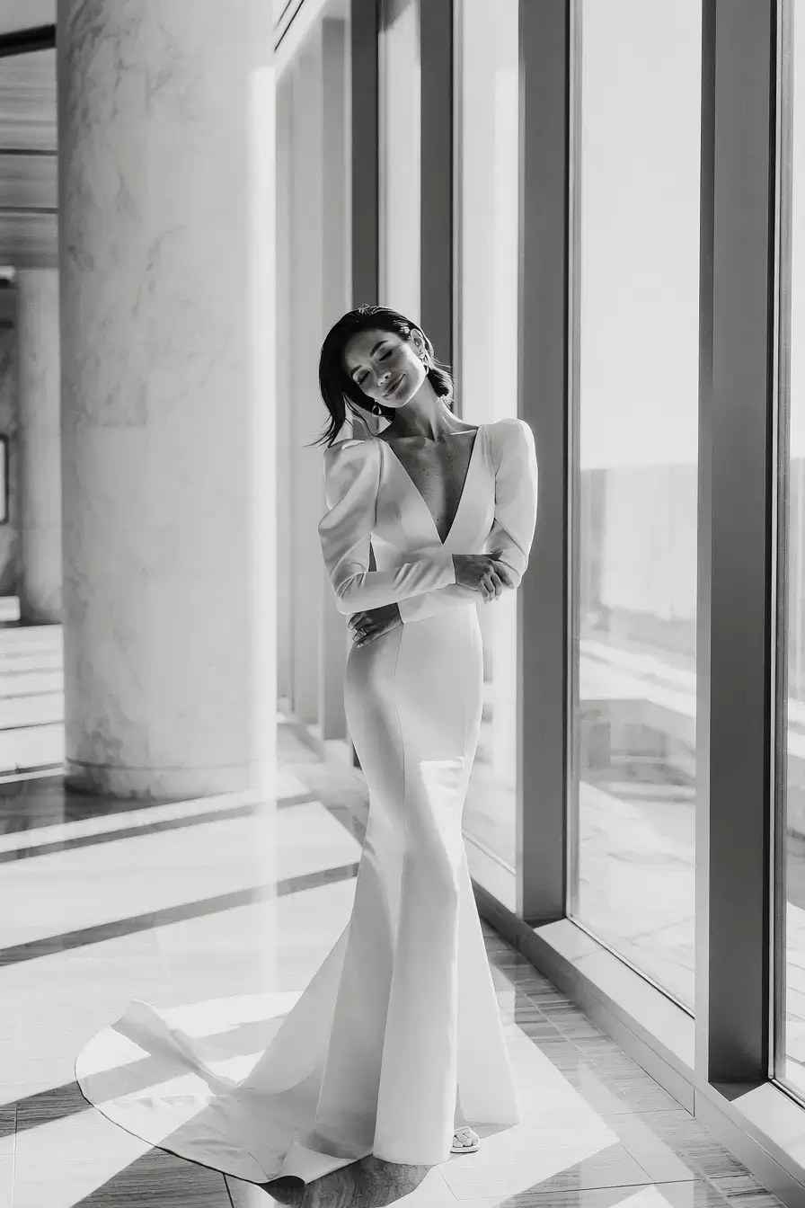 27 Breathtaking Satin Wedding Dresses with Sleeves for Classic Elegance 12 allure bridals elegant collection 1