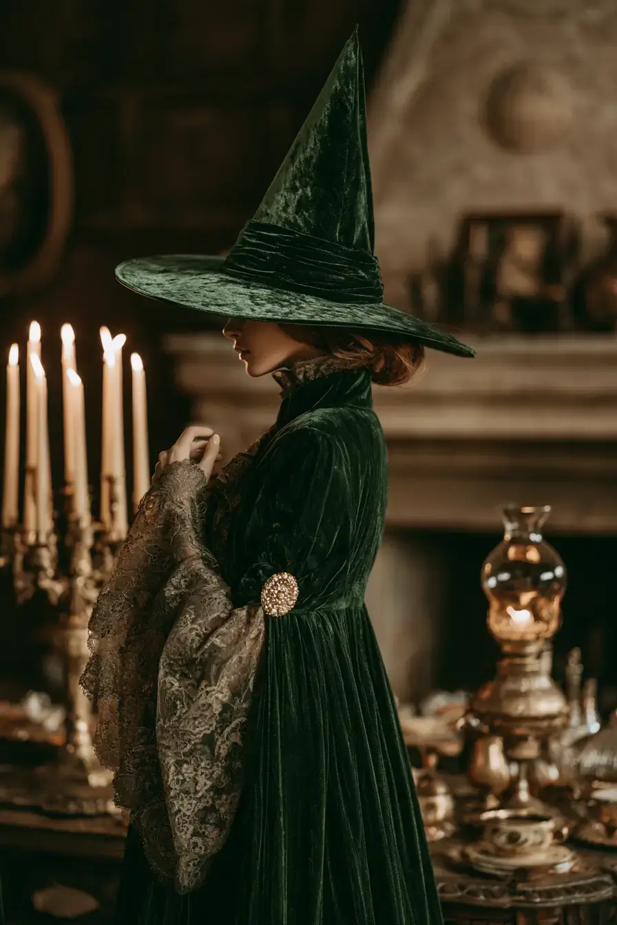 27 Wicked Witch Costumes for a Magical Halloween 12 classic velvet witch outfit styles 1