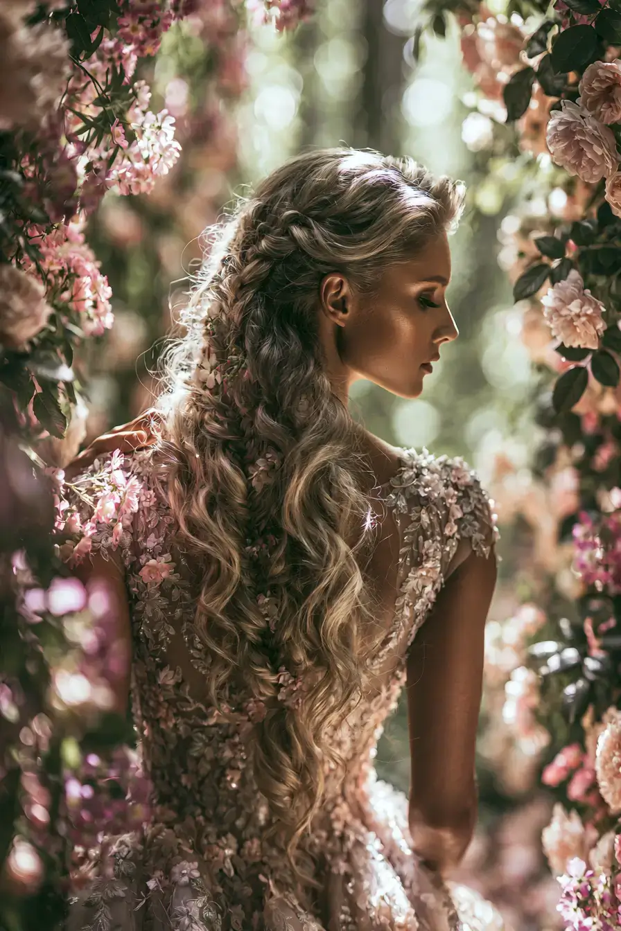 27 Timeless Waterfall Braid Wedding Hair Ideas for Brides 12 royal bridal hair beauty 1
