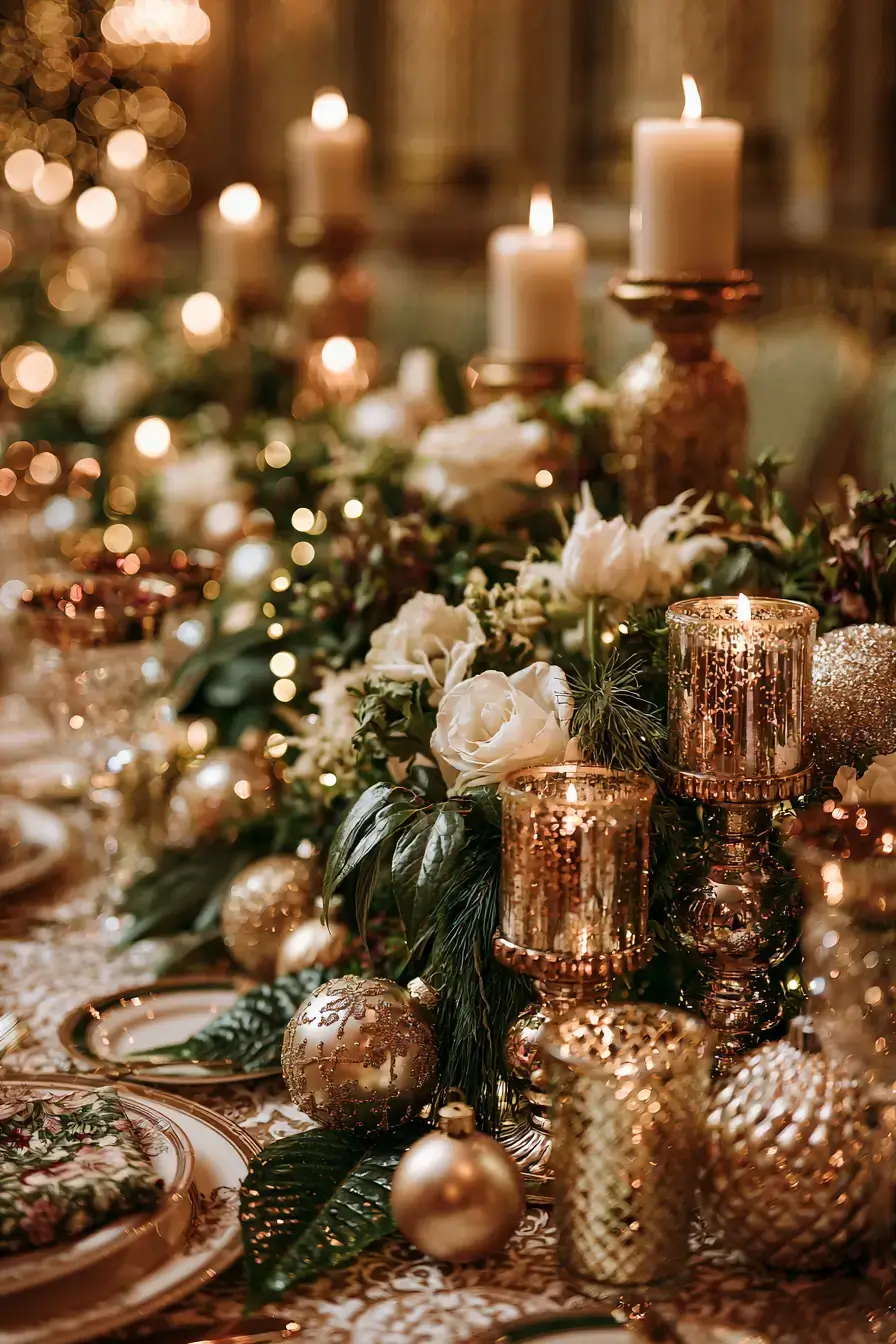 14 elegant gold holiday table decor 1