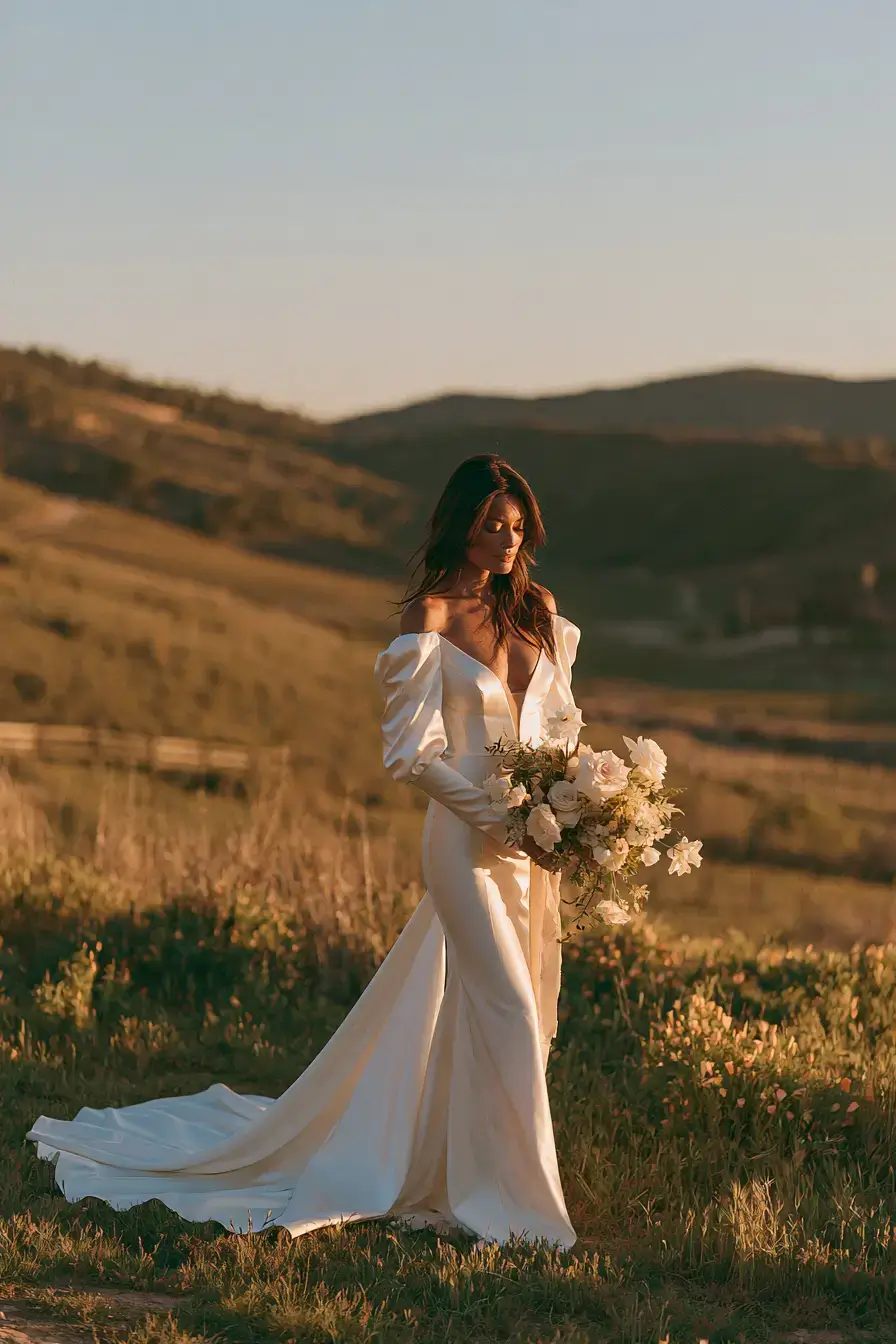 27 Breathtaking Satin Wedding Dresses with Sleeves for Classic Elegance 14 stella york bridal inspiration 1