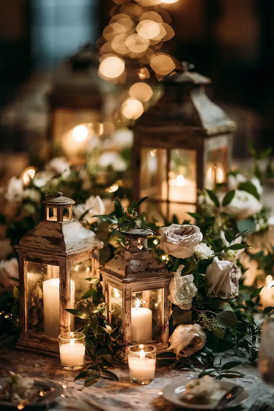 16 candlelit lantern holiday centerpieces 1
