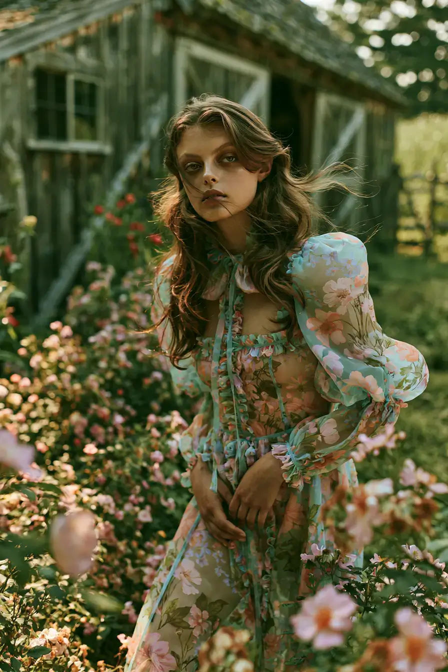 27 Barn Wedding Guest Outfit Ideas That Fit Any Season 16 puff sleeve wedding guest style 1
