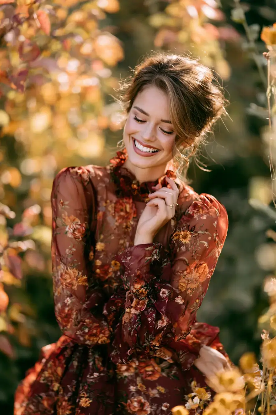 16 romantic floral fall dress ideas 1