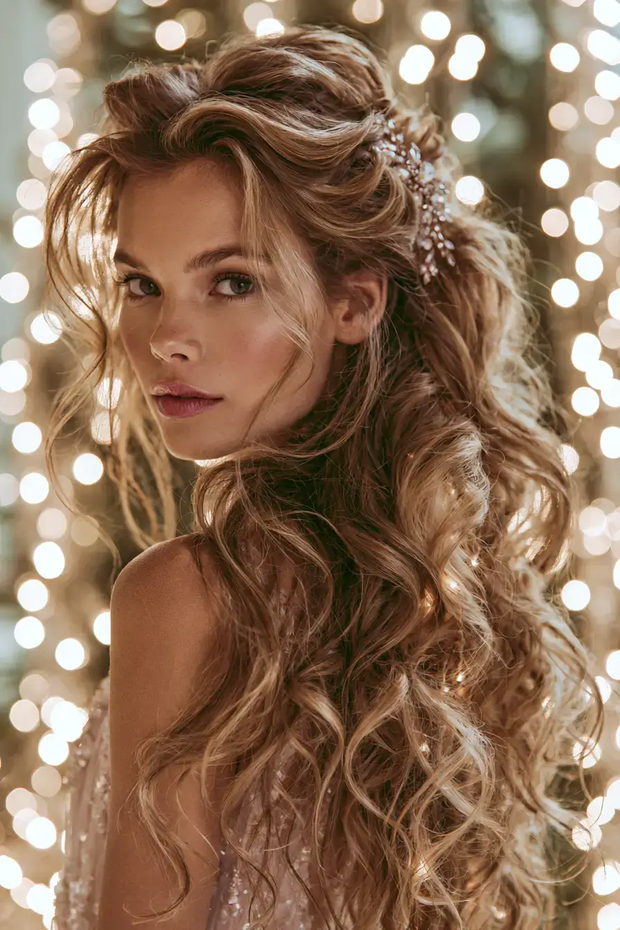 18 half up christmas party hair ideas 1