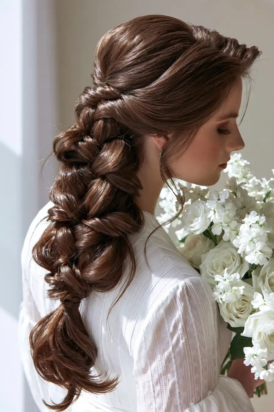 27 Timeless Waterfall Braid Wedding Hair Ideas for Brides 18 healthy bridal hair secrets 1