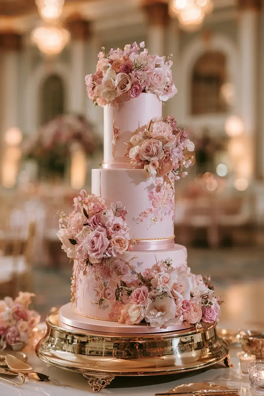 18 soft pink bridal cake 1