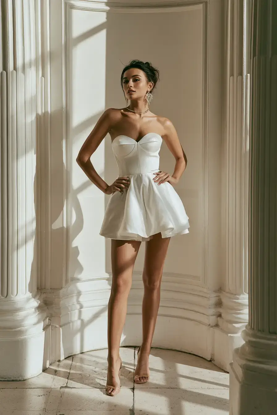 27 Fashionable Mini Wedding Dresses That Redefine Bridal Style 18 tailored karen millen dresses 1
