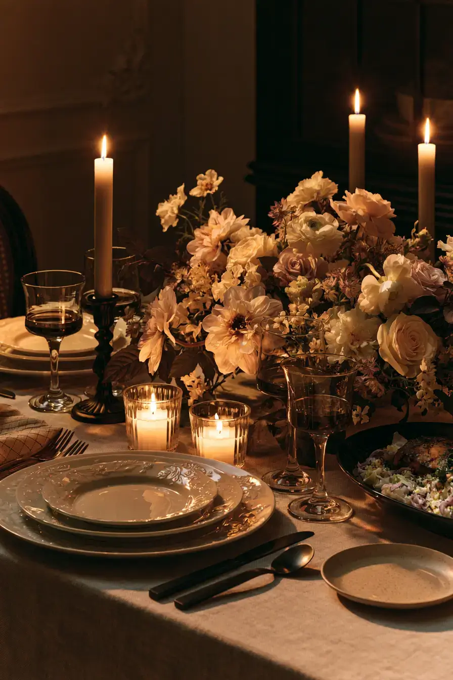 27 Romantic Dinner Ideas for the Perfect Candlelit Evening 18 target inspired elegant table decor 1