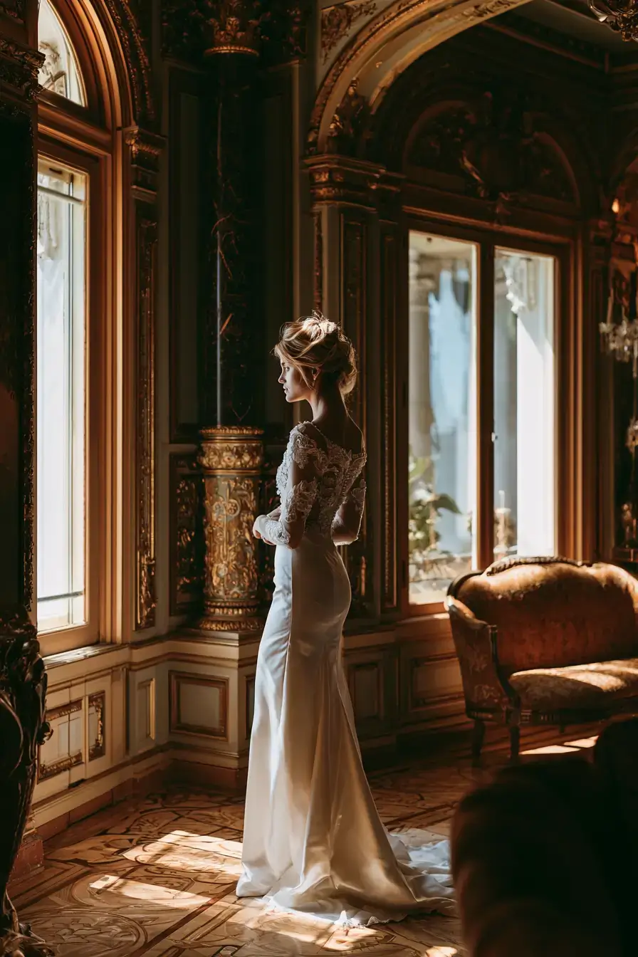 27 Breathtaking Satin Wedding Dresses with Sleeves for Classic Elegance 19 anne barge refined wedding style 1