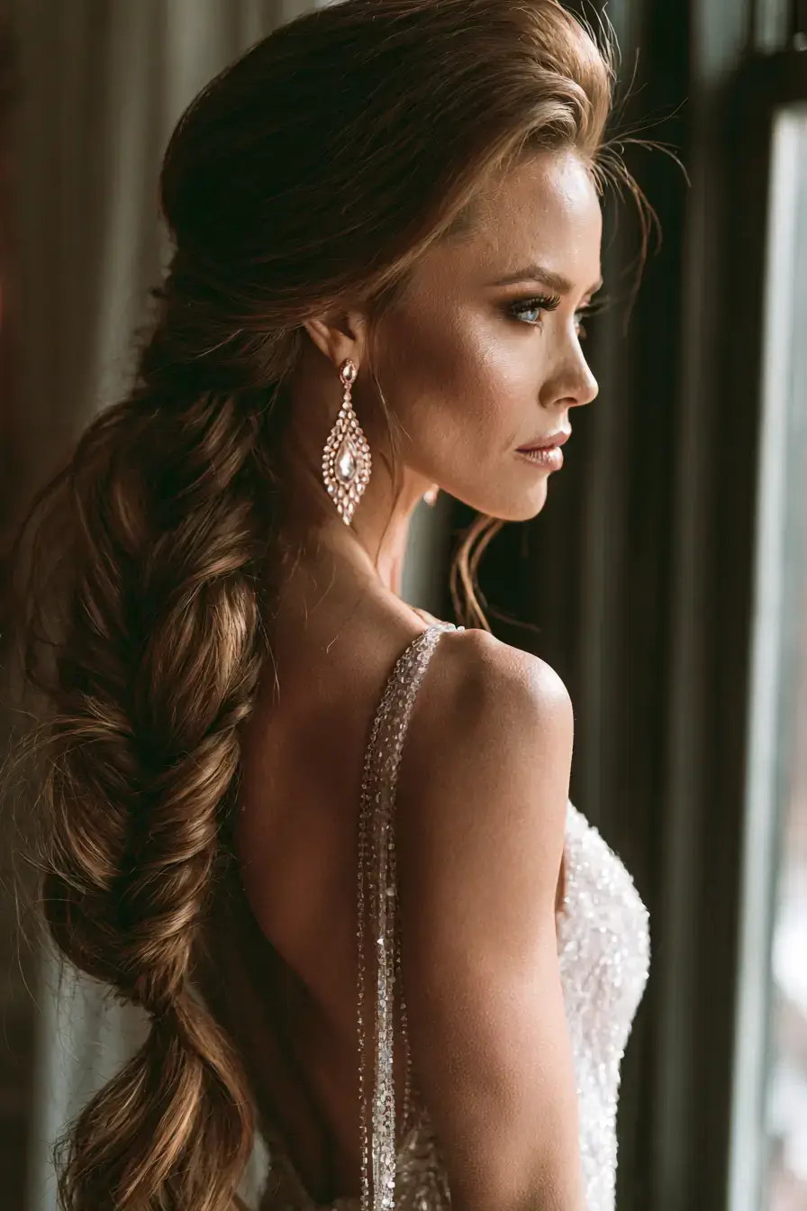 27 Timeless Waterfall Braid Wedding Hair Ideas for Brides 19 beautiful bridal volume ideas 1