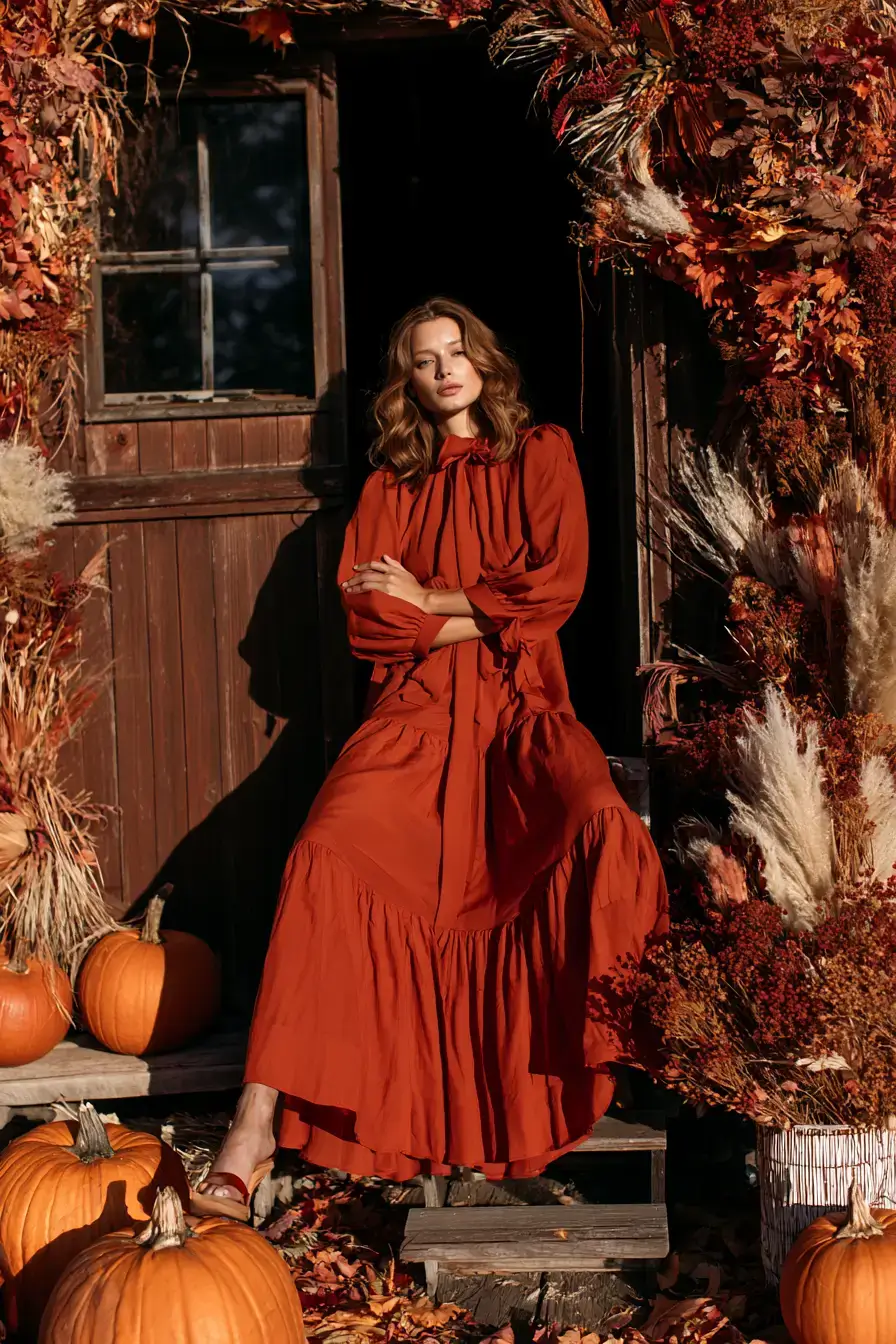 19 charming rust orange guest dresses 1