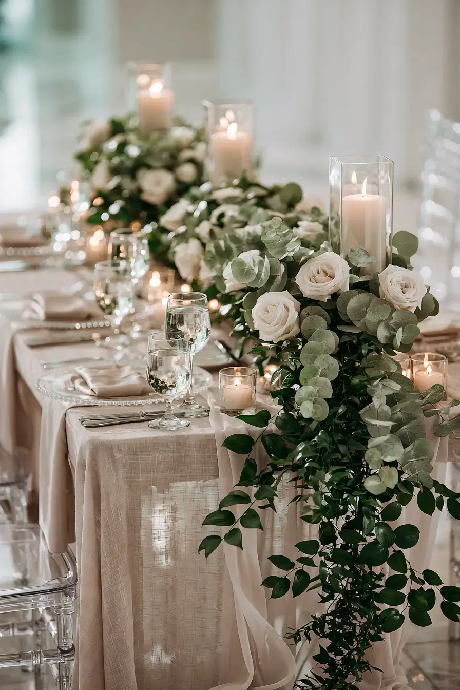 27 Beautiful Fall Wedding Centerpieces to Inspire Your Big Day 19 fresh eucalyptus table decor 1
