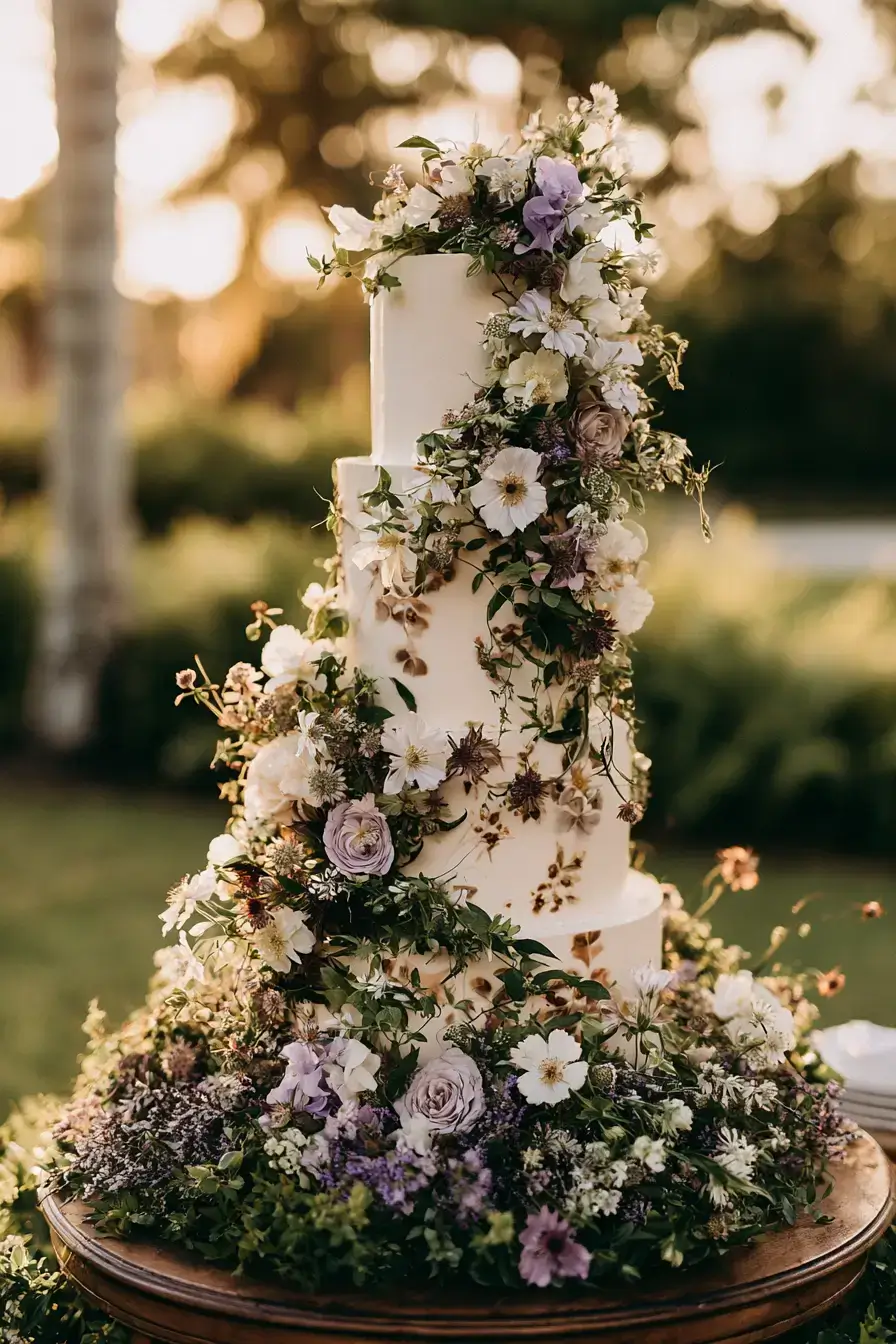 19 natural garden wedding cake 1