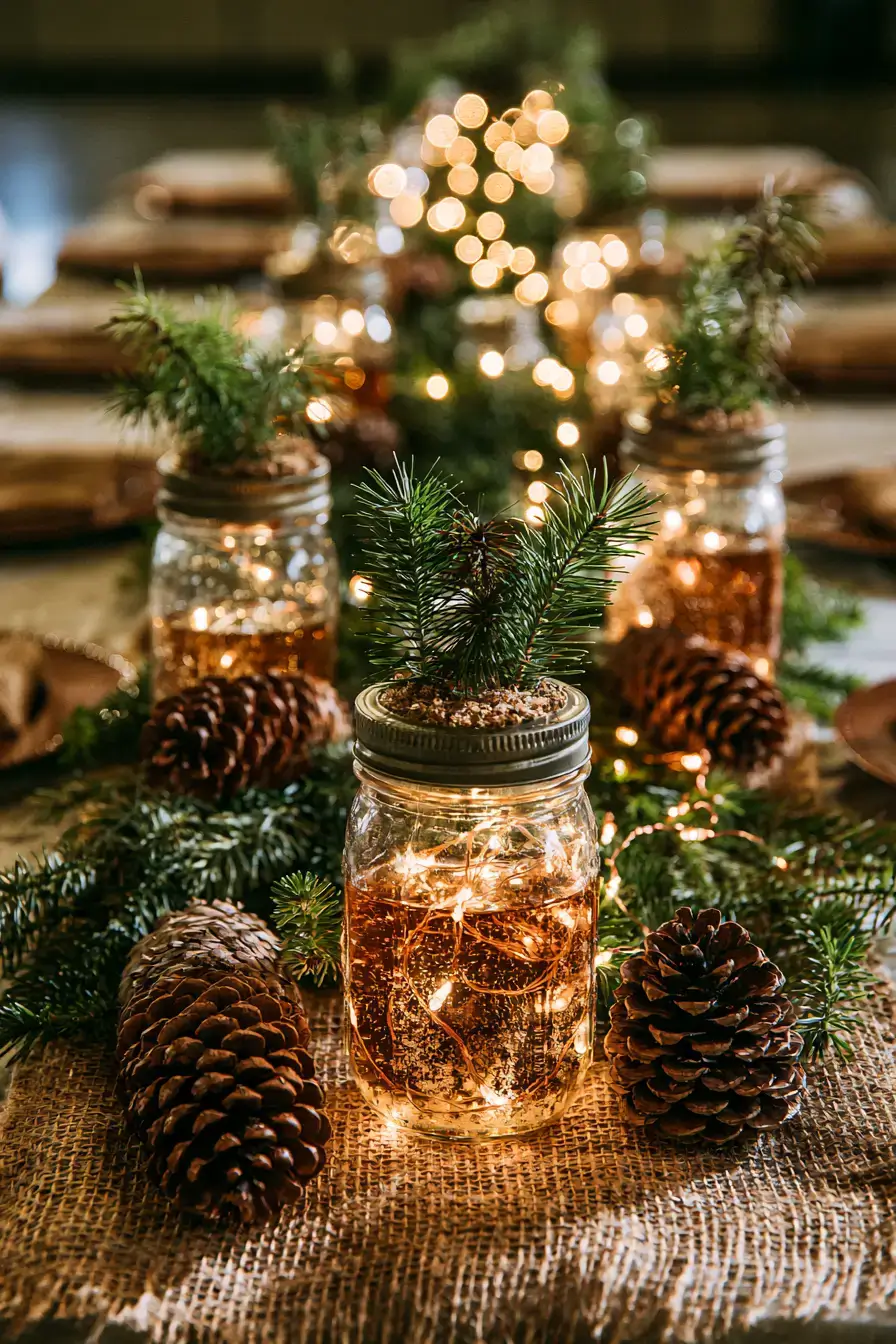 19 rustic mason jar holiday decor 1