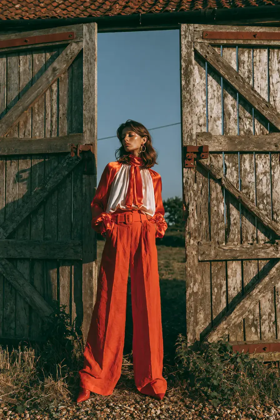 27 Barn Wedding Guest Outfit Ideas That Fit Any Season 19 wide leg trouser outfit ideas 1