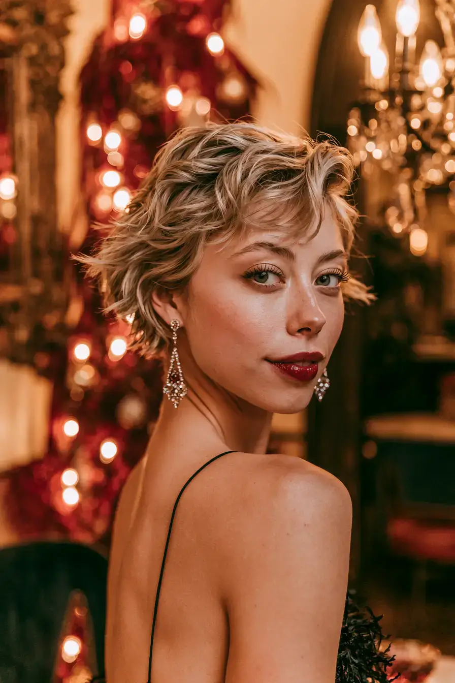 20 glam short hair for christmas 1