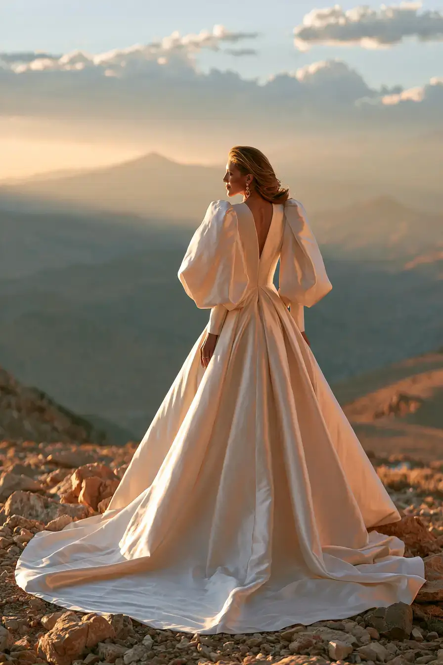 27 Breathtaking Satin Wedding Dresses with Sleeves for Classic Elegance 20 sareh nouri designer bridal fashion 1