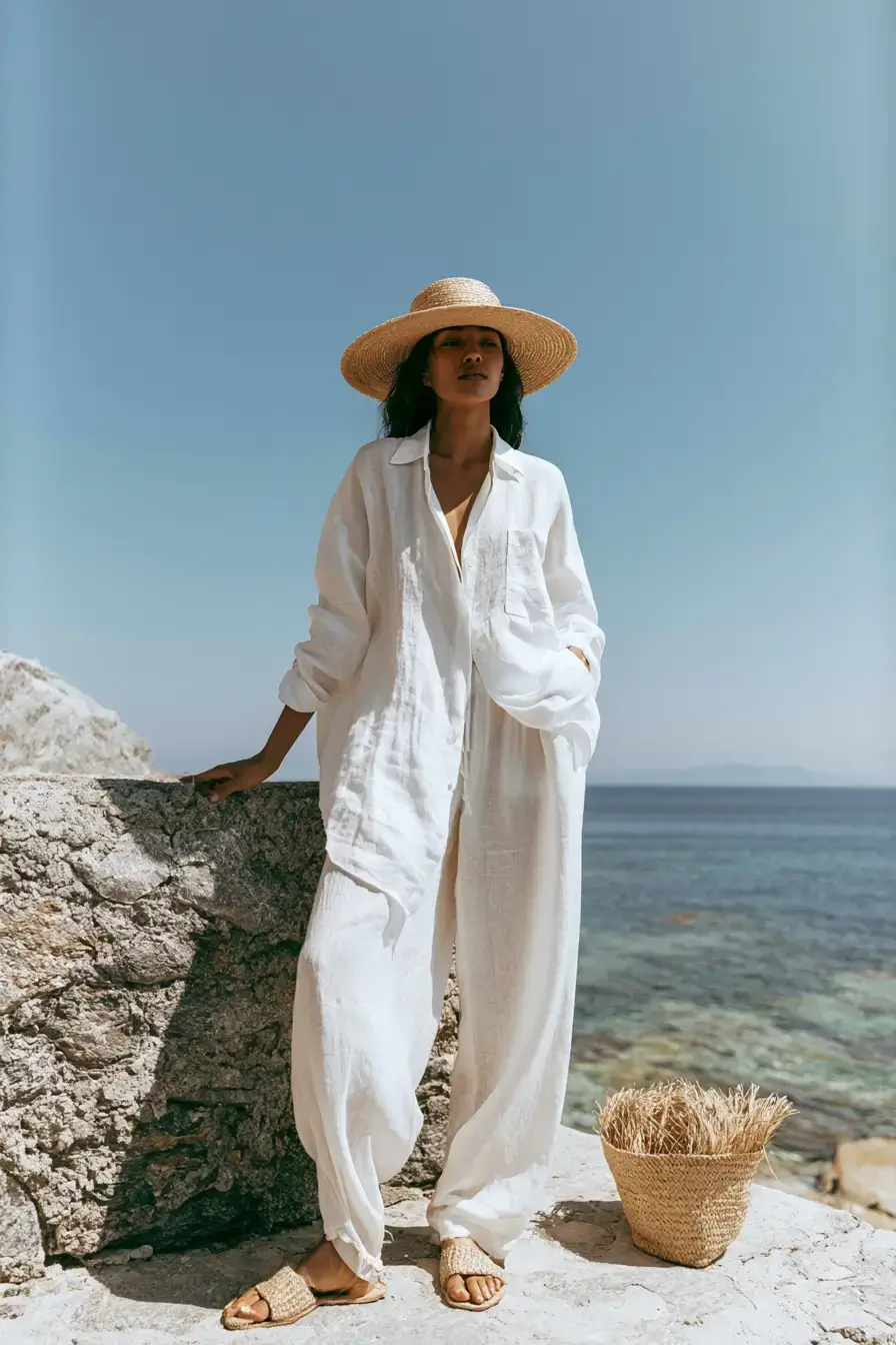 27 Gorgeous Summer Outfit Ideas for Every Style 21 white linen inspiration 1